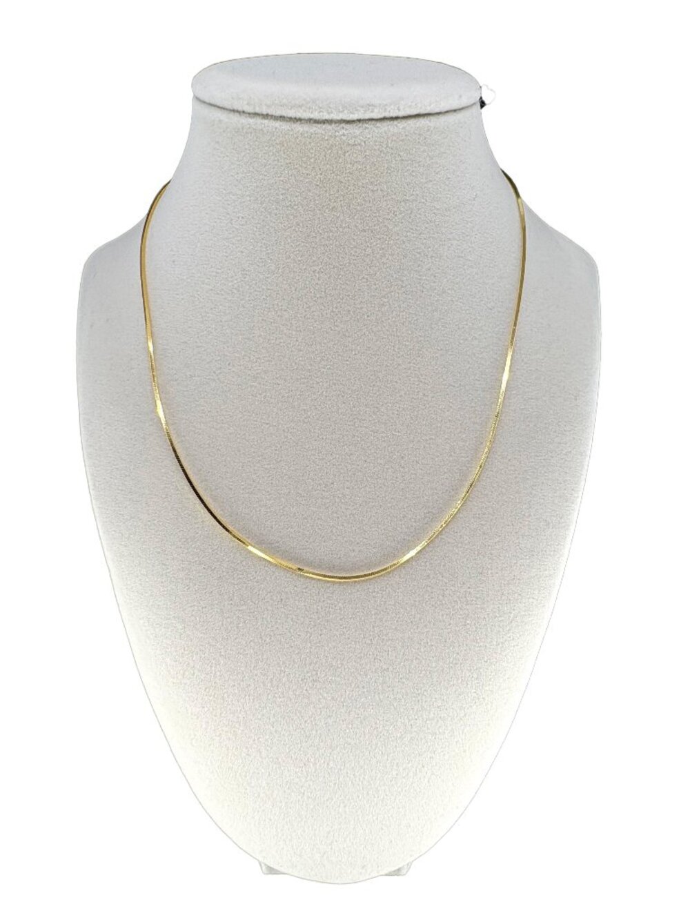 18K Gold Plated 925 Sterling Silver Square Snake Chain Necklace 16+2" 3.55g
